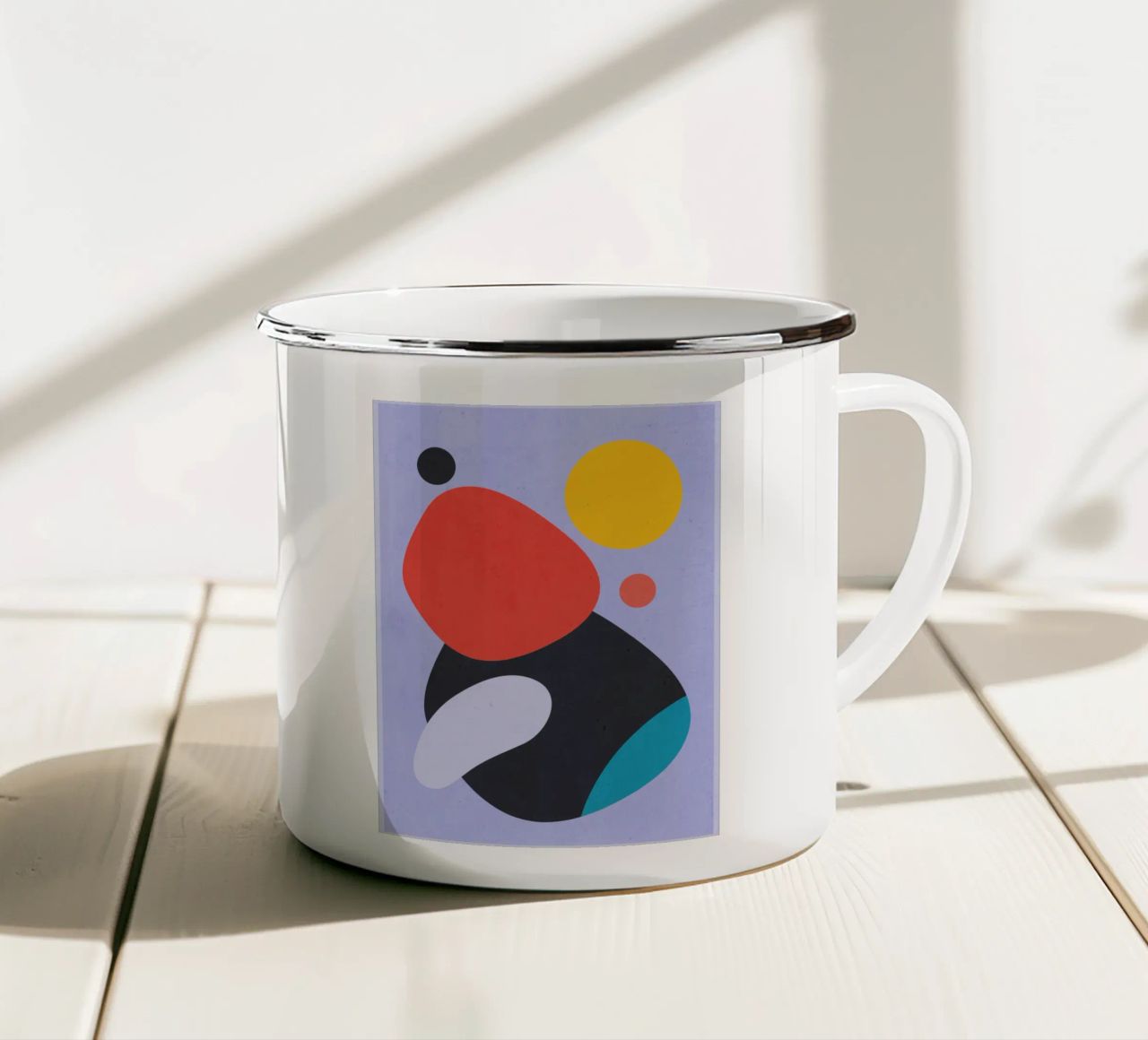 Forme astratte moderne e minimali a3 tazza in smalto da ThingDesign