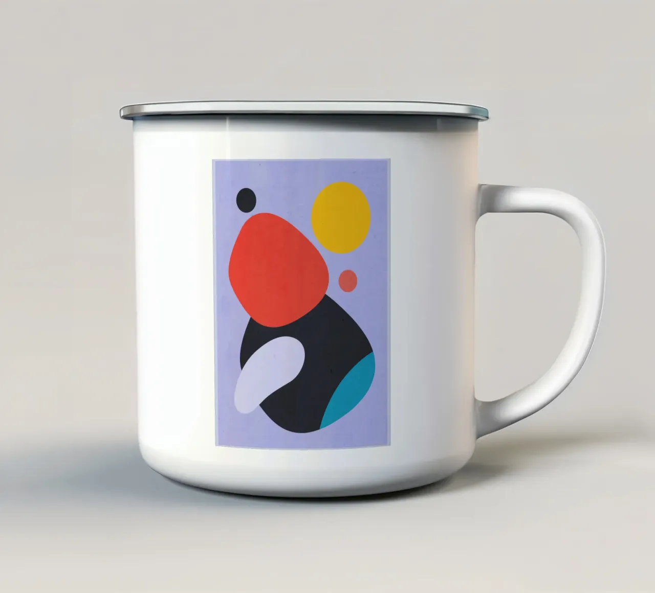 Forme astratte moderne e minimali a3 tazza in smalto da ThingDesign