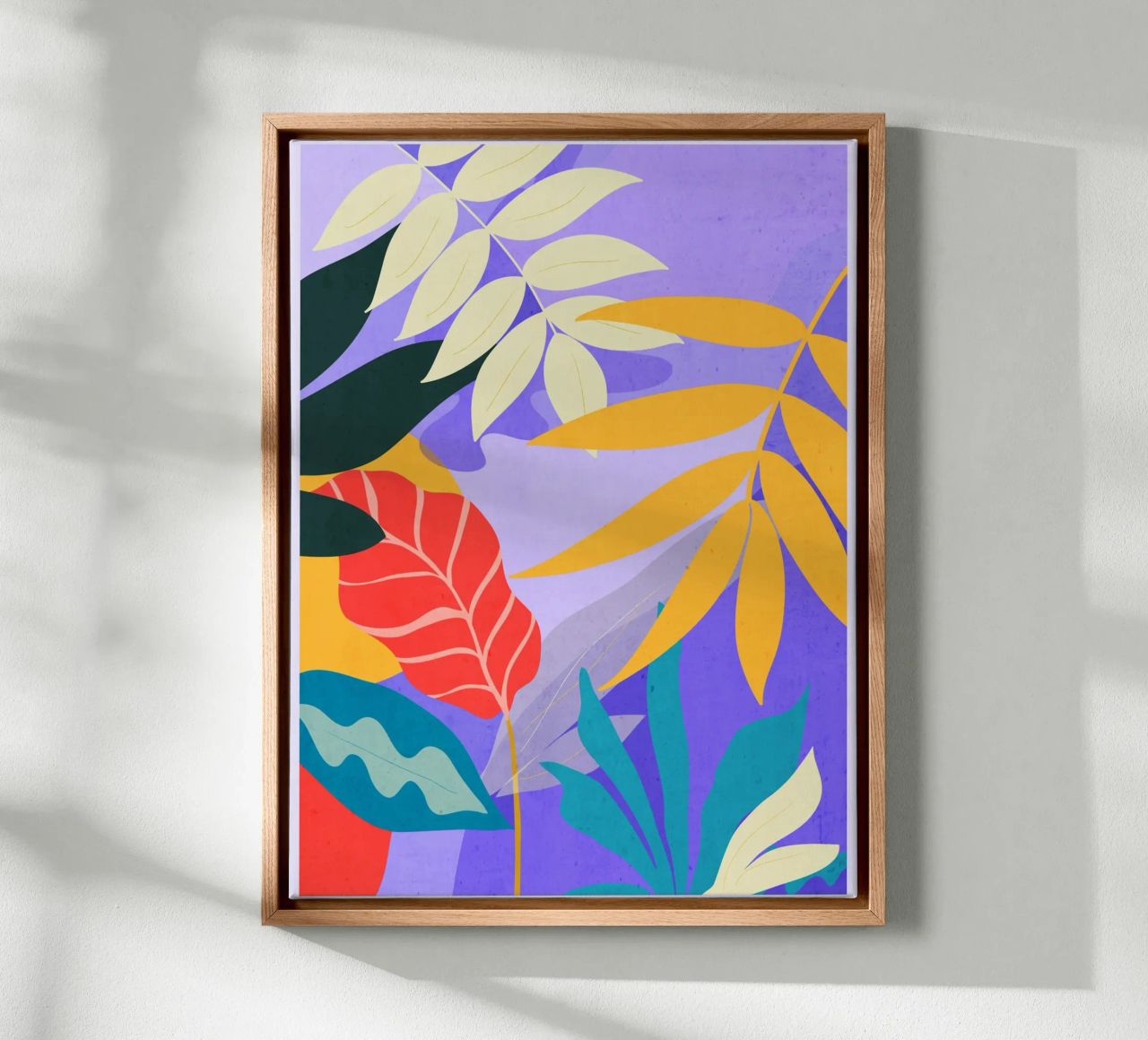 Moderne abstrakte Kunst Tropische Blätter a1 Leinwand von ThingDesign