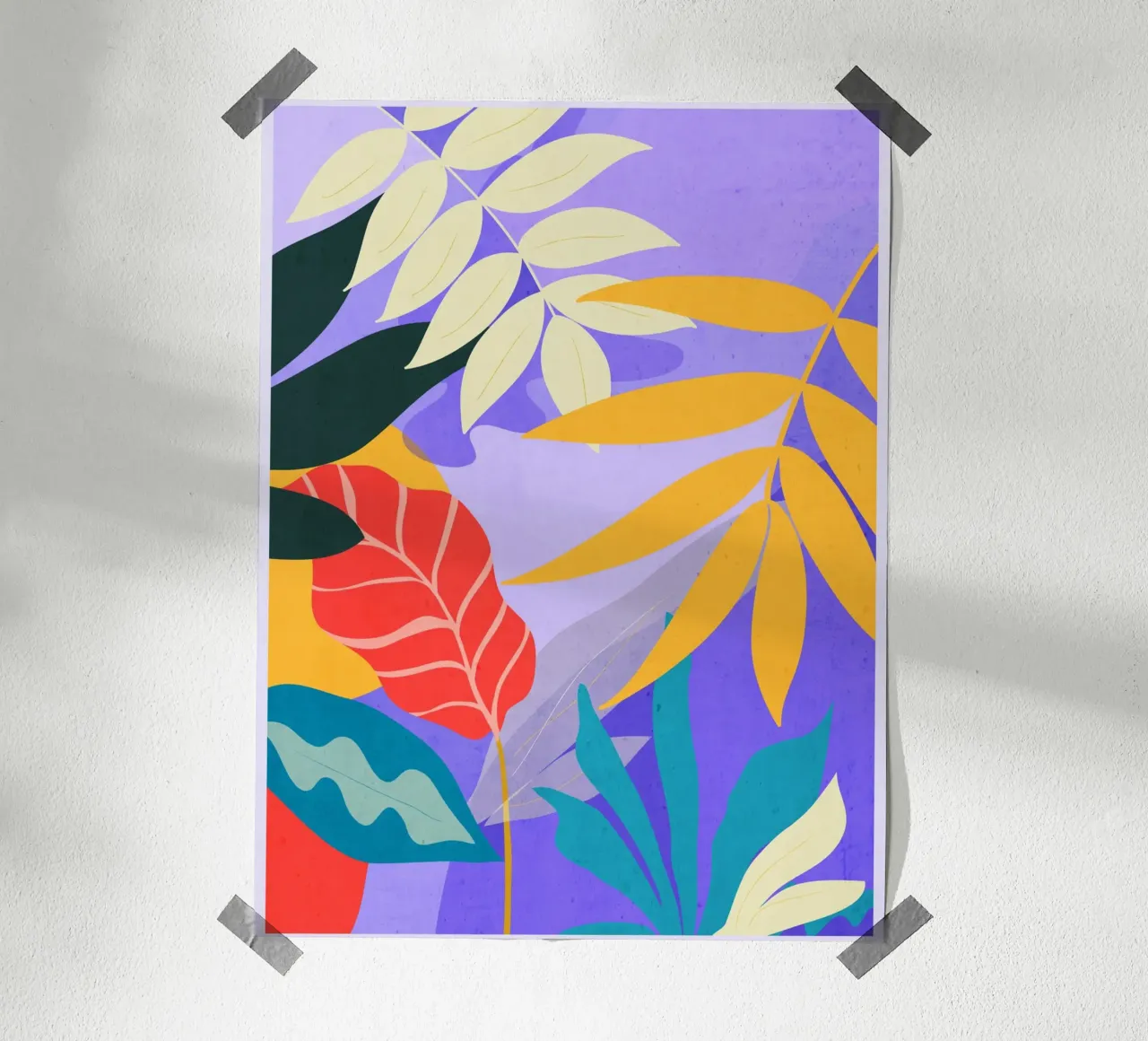 Moderne abstracte kunst tropische bladeren a1 poster van ThingDesign