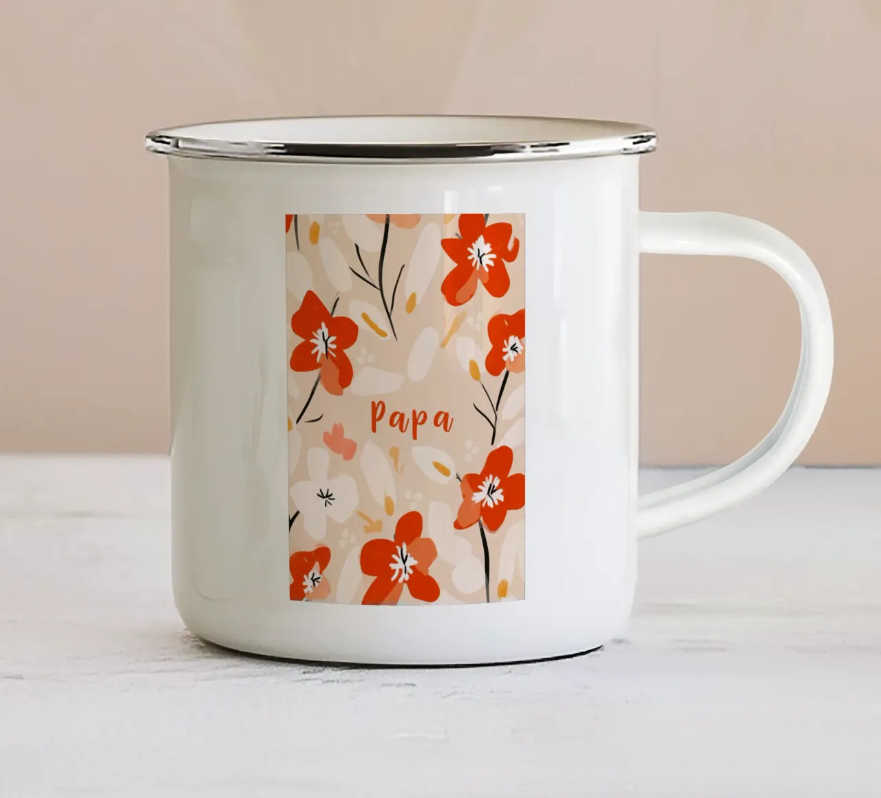 Papa tazza in smalto da treechild