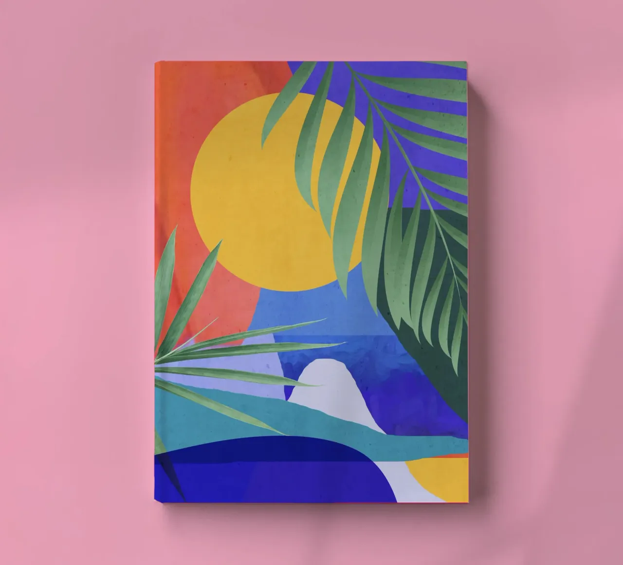Modern Abstract Art Tropical Leaves a2 notebook by ThingDesign