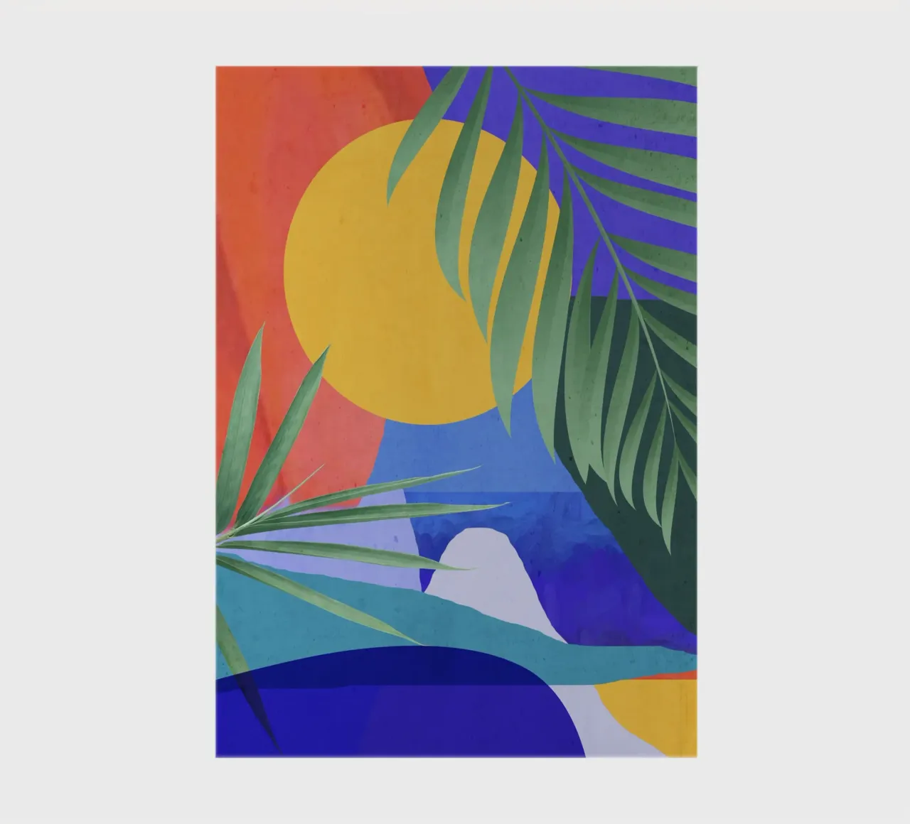 Modern Abstract Art Tropical Leaves a2 notebook by ThingDesign