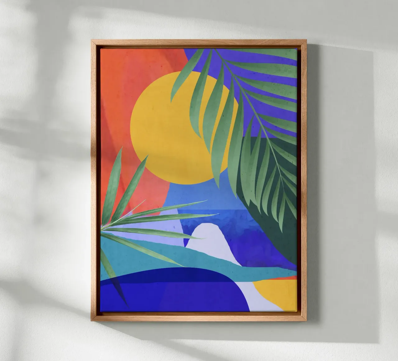 Modern Abstract Art Tropical Leaves a2 canvas by ThingDesign