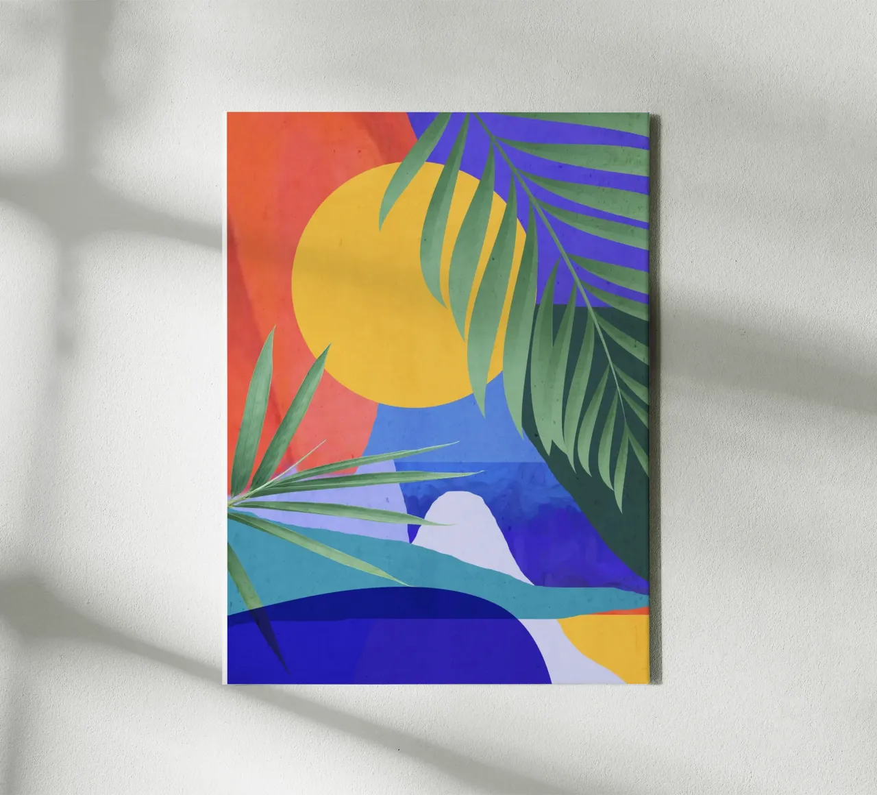Modern Abstract Art Tropical Leaves a2 canvas by ThingDesign