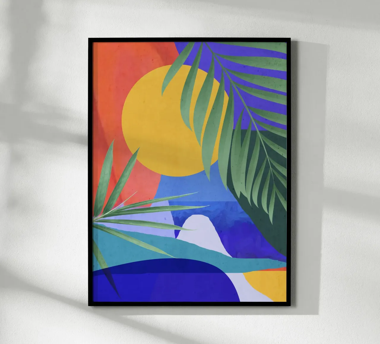 Moderne abstracte kunst tropische bladeren a2 poster van ThingDesign