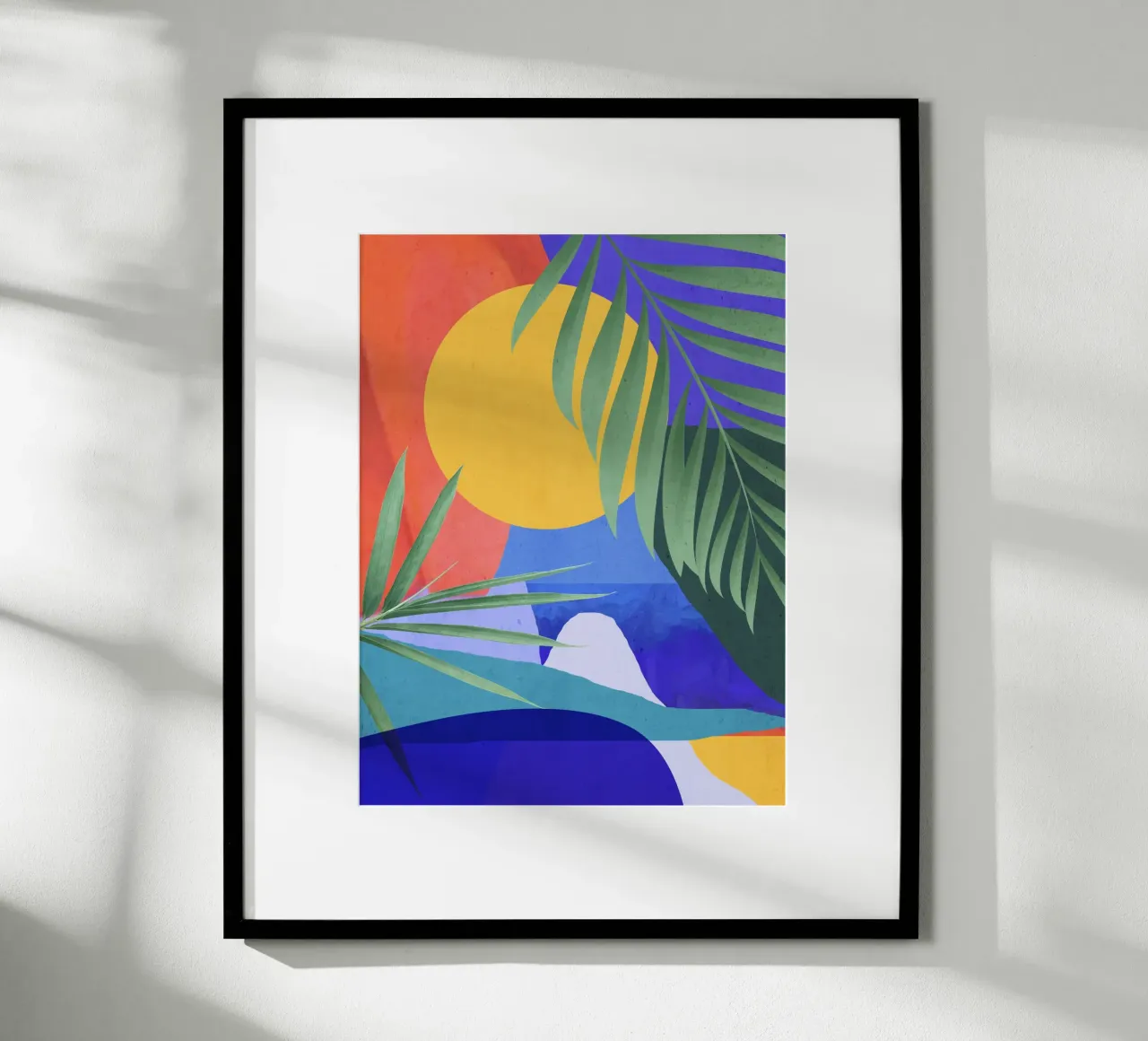 Moderne abstracte kunst tropische bladeren a2 poster van ThingDesign