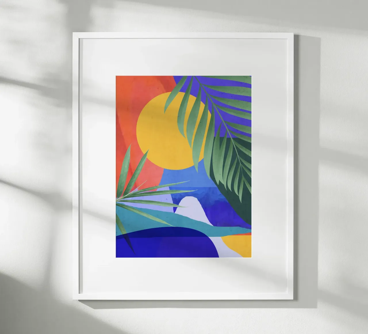Moderne abstracte kunst tropische bladeren a2 poster van ThingDesign