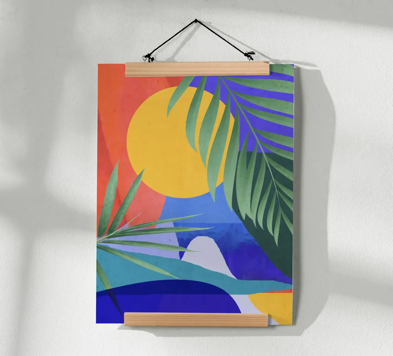 Moderne abstracte kunst tropische bladeren a2 poster van ThingDesign