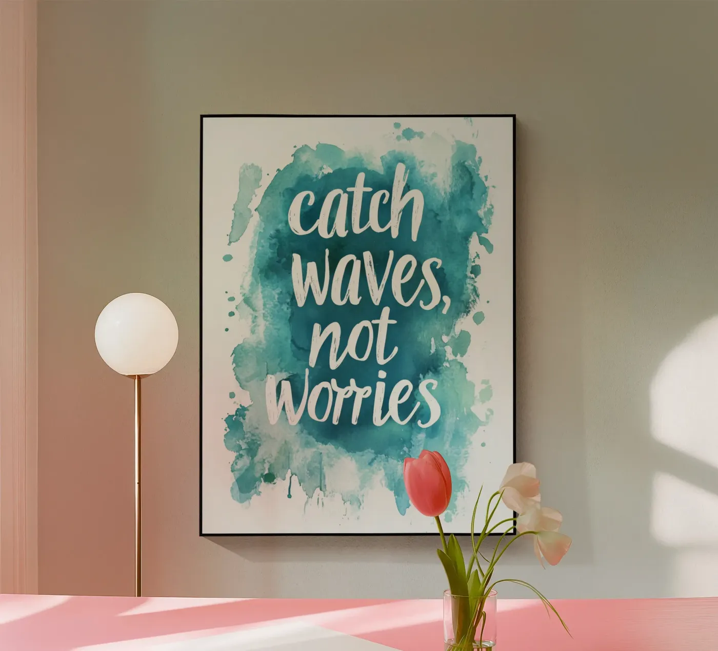 Catch Waves Not Worries acryl van treechild