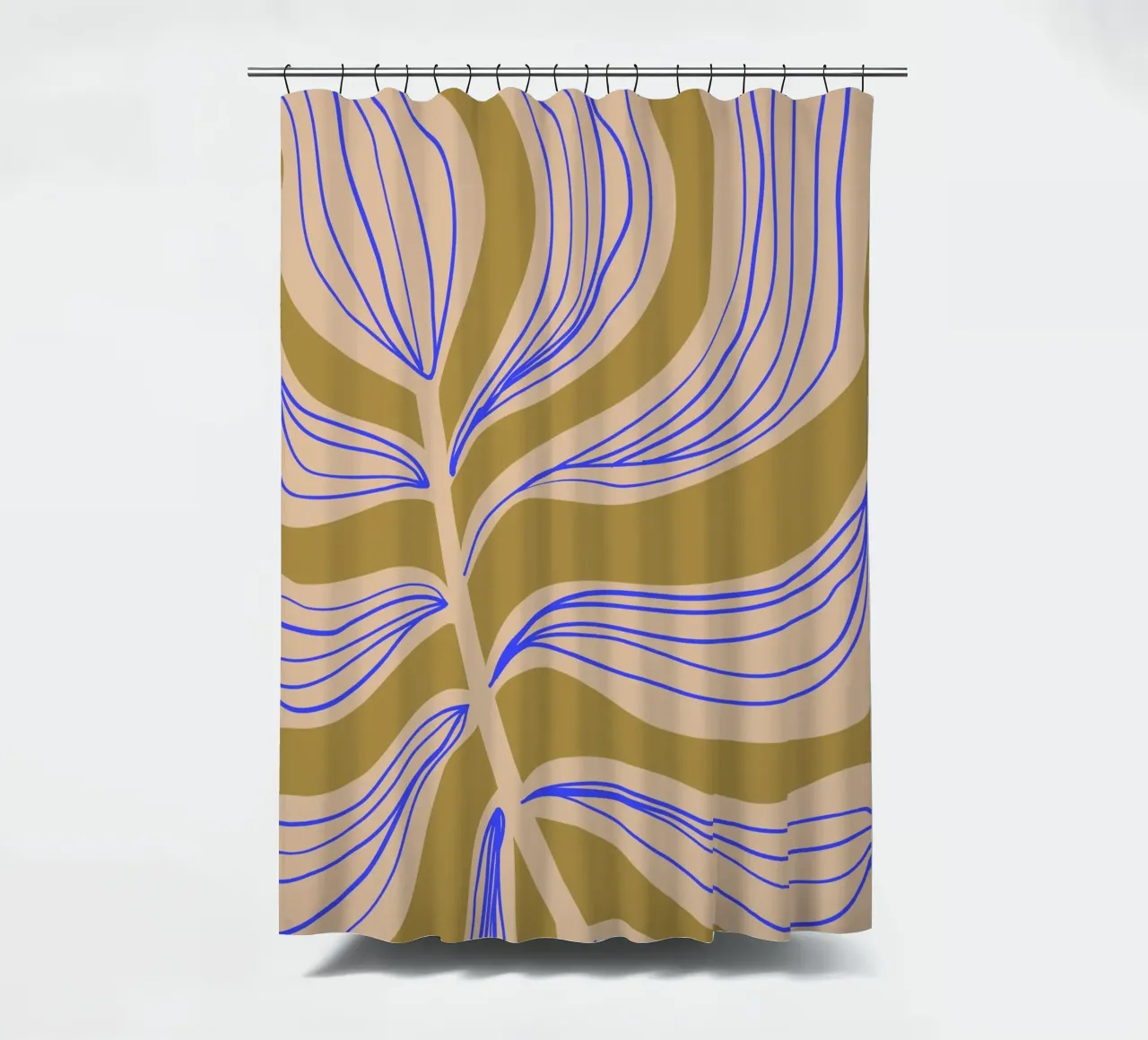 Green Blue Leaf | Abstract Art | Botanical Print rideau de douche de PrintCessStudio