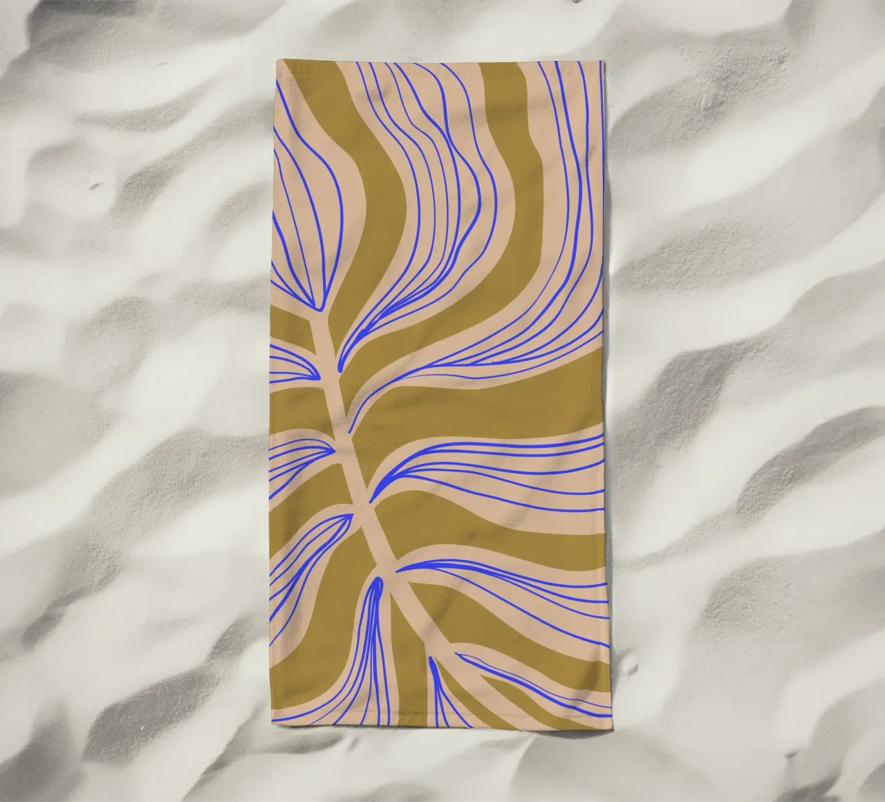 Green Blue Leaf | Abstract Art | Botanical Print telo mare da PrintCessStudio