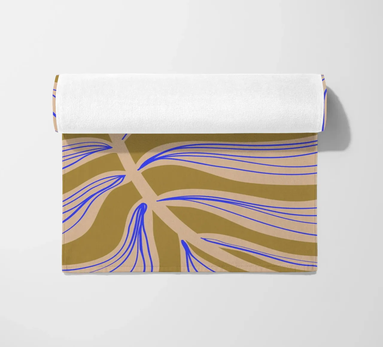 Green Blue Leaf | Abstract Art | Botanical Print telo mare da PrintCessStudio