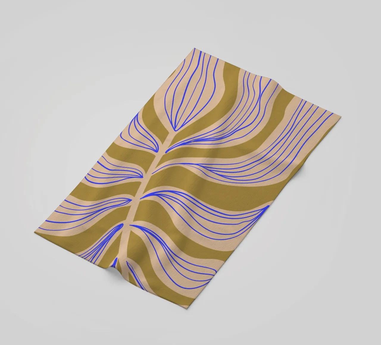 Green Blue Leaf | Abstract Art | Botanical Print telo mare da PrintCessStudio