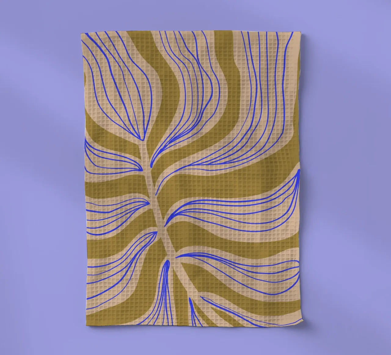 Green Blue Leaf | Abstract Art | Botanical Print canovaccio da cucina da PrintCessStudio