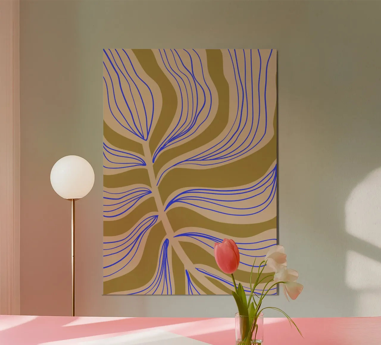 Green Blue Leaf | Abstract Art | Botanical Print carta hahnemühle da PrintCessStudio