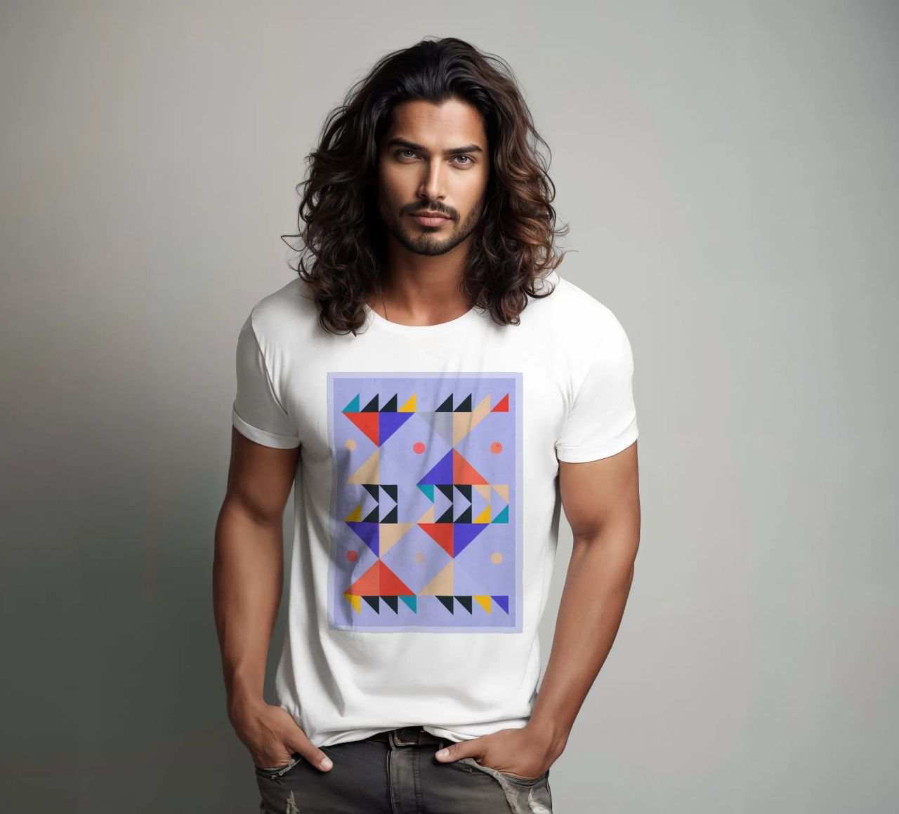 Modern Abstract Minimal Shapes a4 t-shirt by ThingDesign