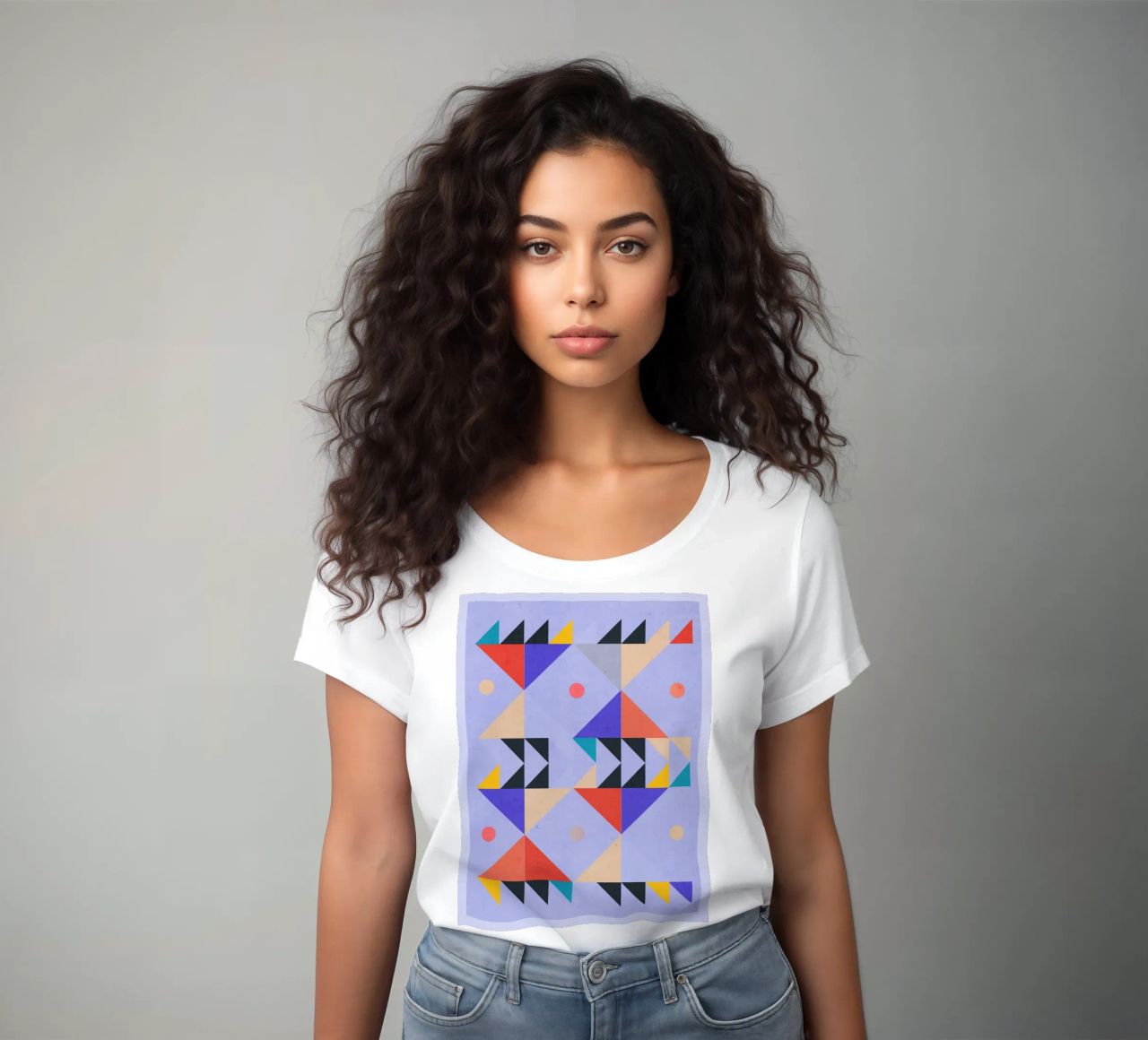Modern Abstract Minimal Shapes a4 women's fitted t-shirt by ThingDesign