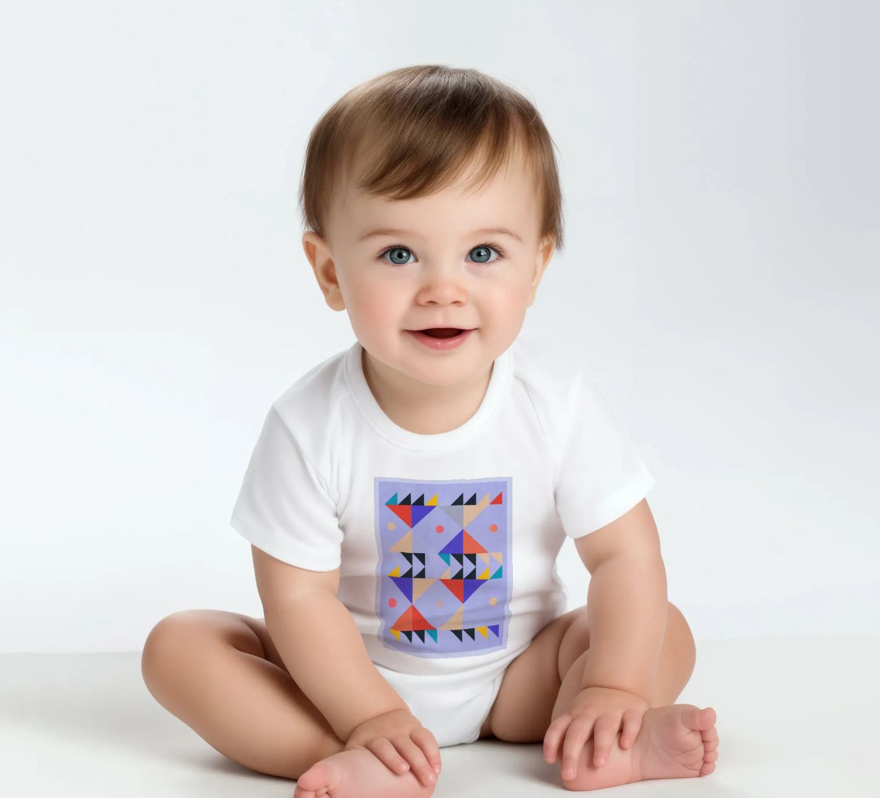 Modern Abstract Minimal Shapes a4 short-sleeve baby romper by ThingDesign
