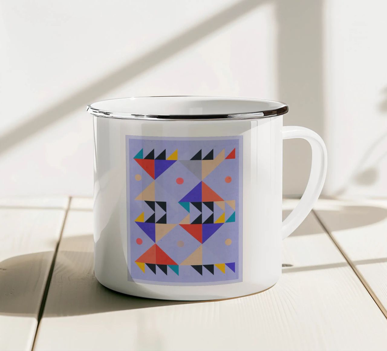 Modern Abstract Minimal Shapes a4 enamel mug by ThingDesign