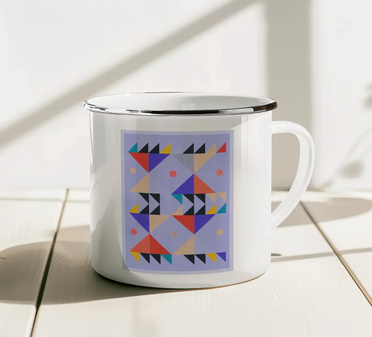 Moderne abstrakte minimale Formen a4 Emaille Tasse von ThingDesign
