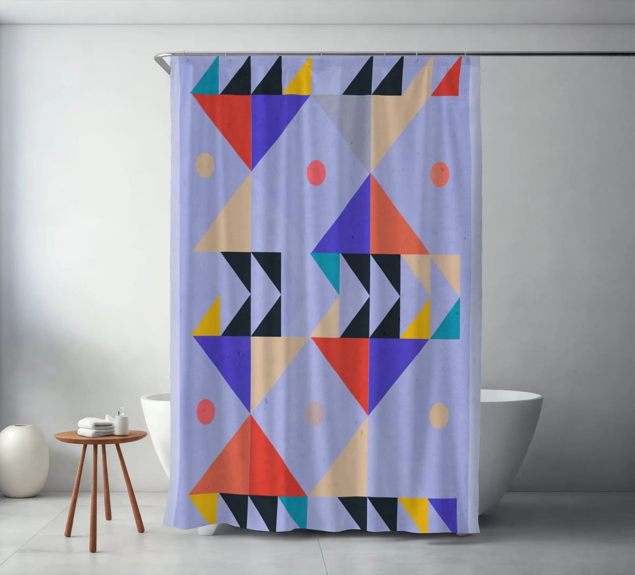 Modern Abstract Minimal Shapes a4 shower curtain by ThingDesign