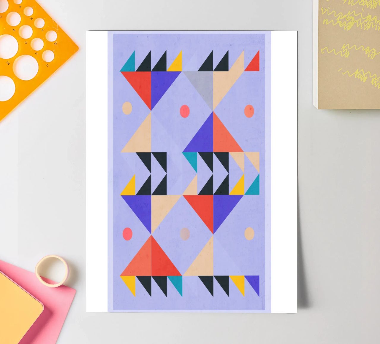 Modern Abstract Minimal Shapes a4 sticker sheet by ThingDesign