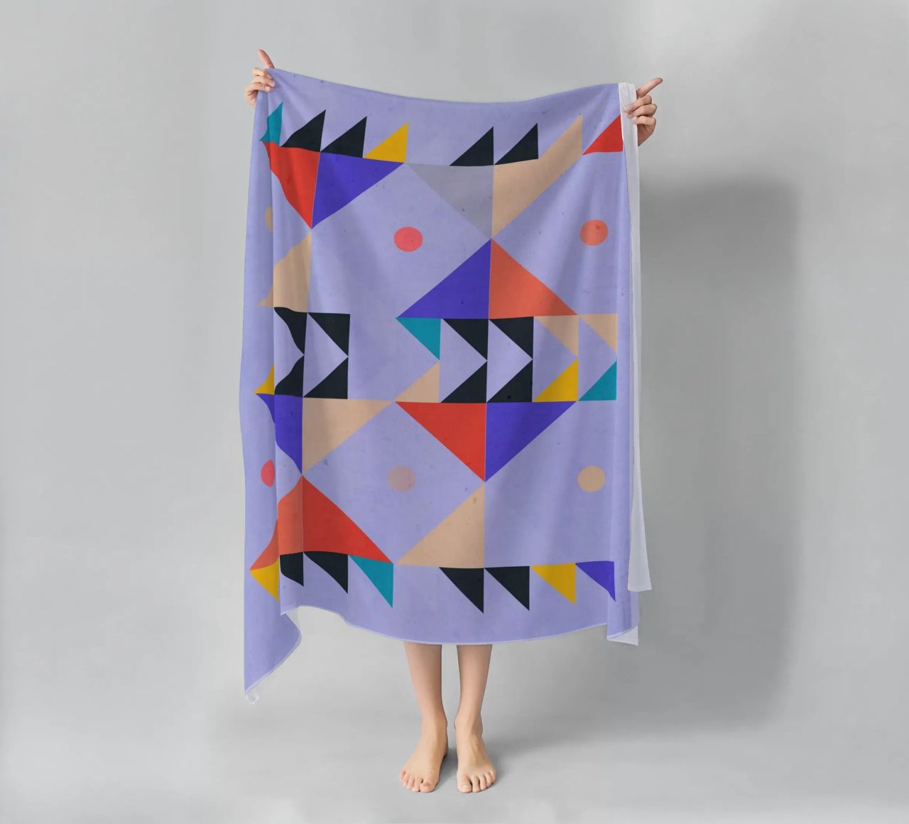 Modern Abstract Minimal Shapes a4 beach towel by ThingDesign
