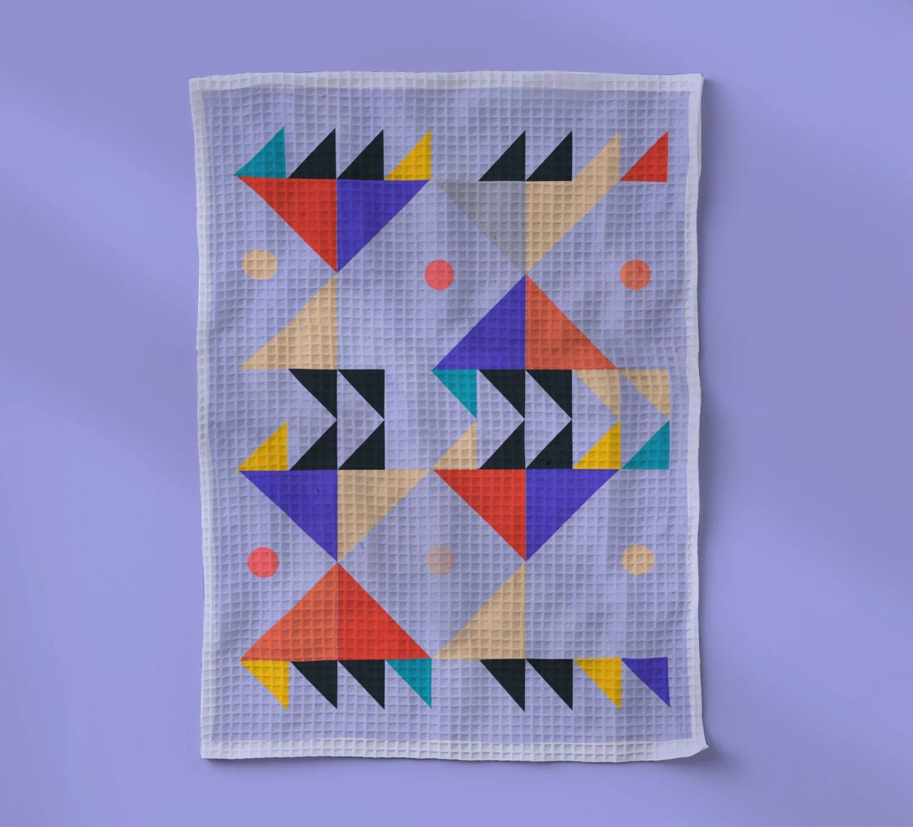 Modern Abstract Minimal Shapes a4 tea towel by ThingDesign