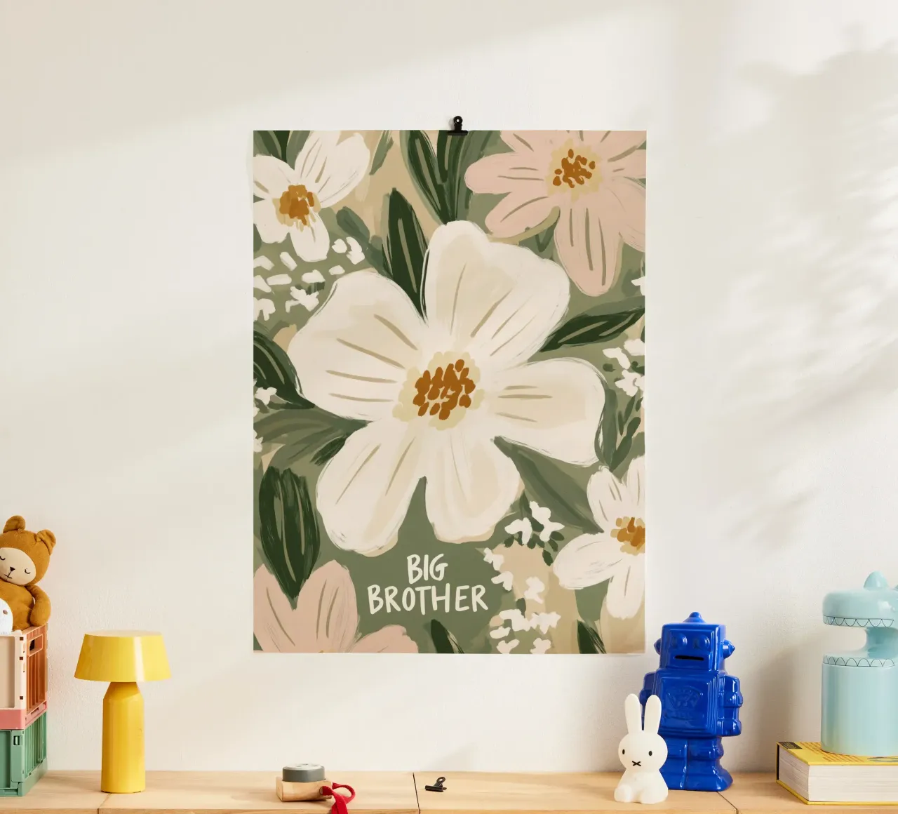 Big Brother No 4 poster con telaio in legno da treechild