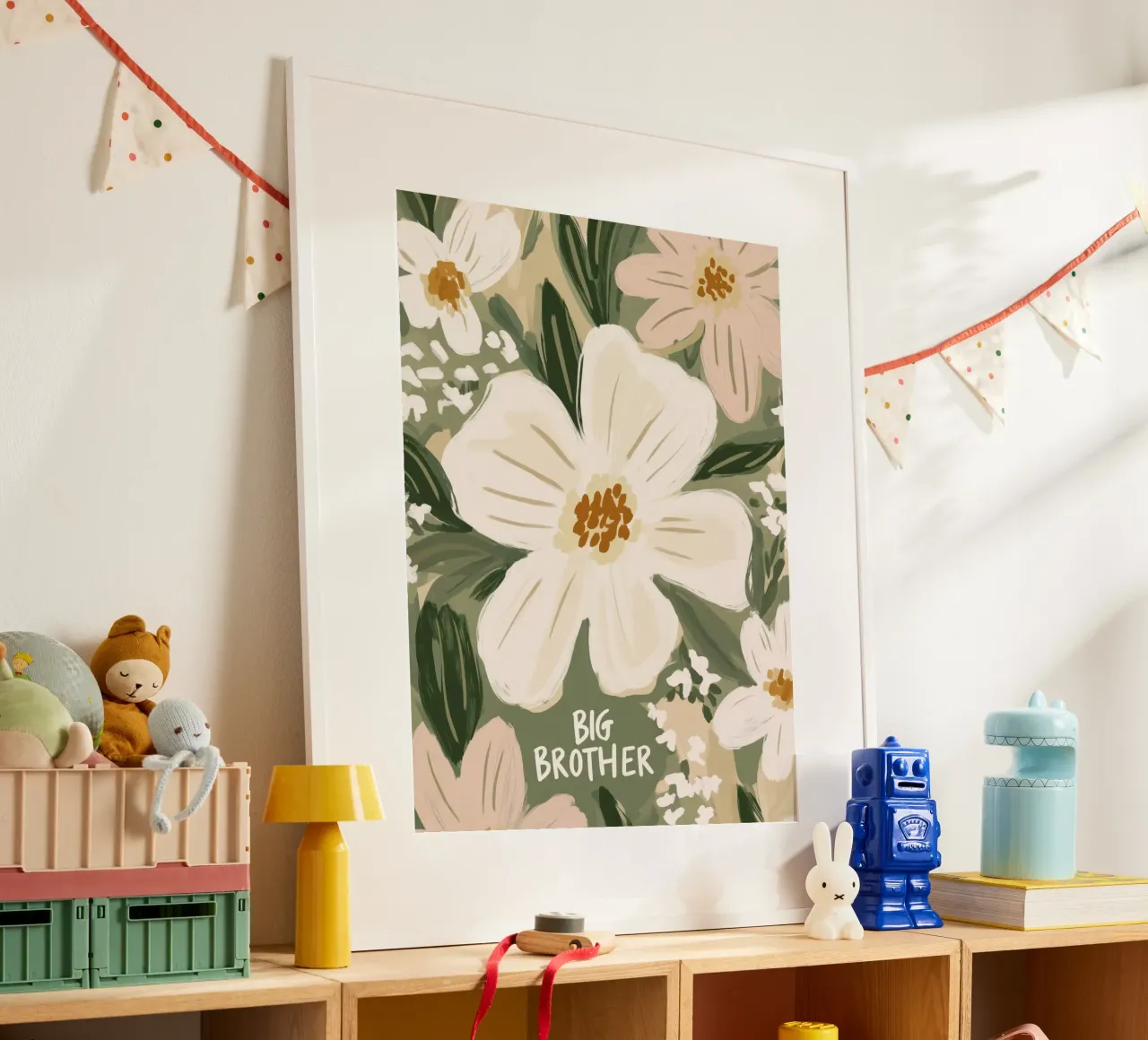 Big Brother No 4 poster con telaio in legno da treechild