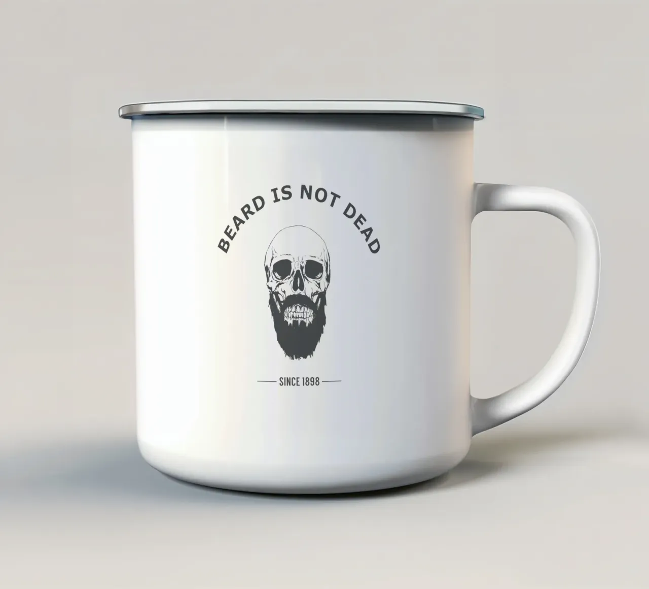 Bearded Skull tazza in smalto da Balazs Solti