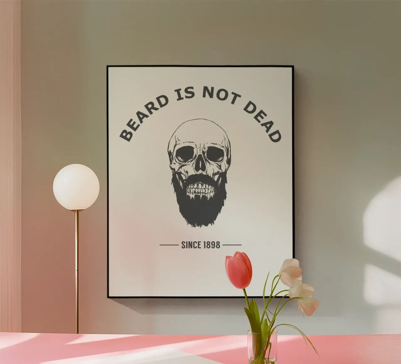 Bearded Skull acryl van Balazs Solti