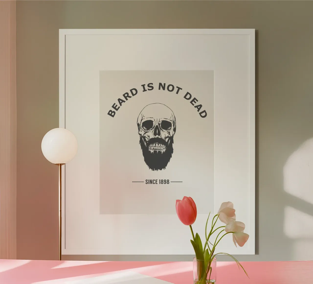 Bearded Skull poster with plastic frame by Balazs Solti