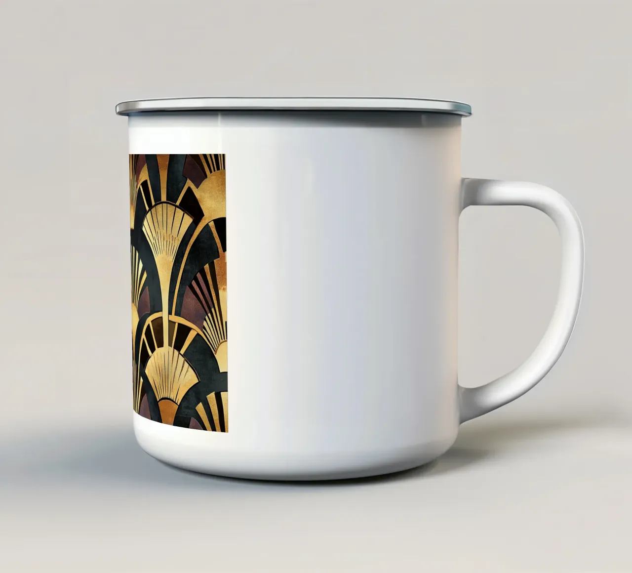 Art déco "Contours of Elegance" tazza in smalto da Nikis Art Studio