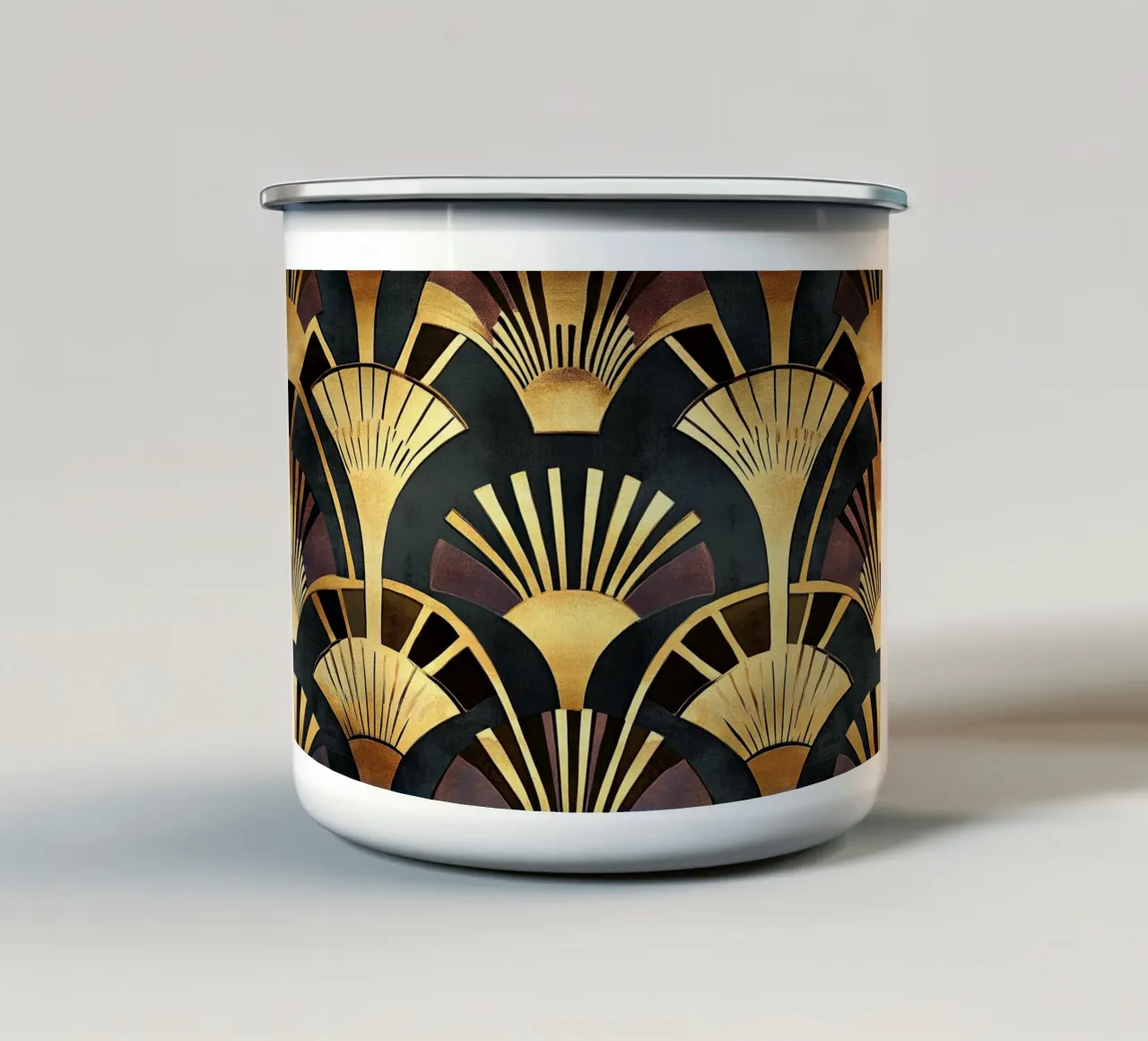 Art déco "Contours of Elegance" tazza in smalto da Nikis Art Studio