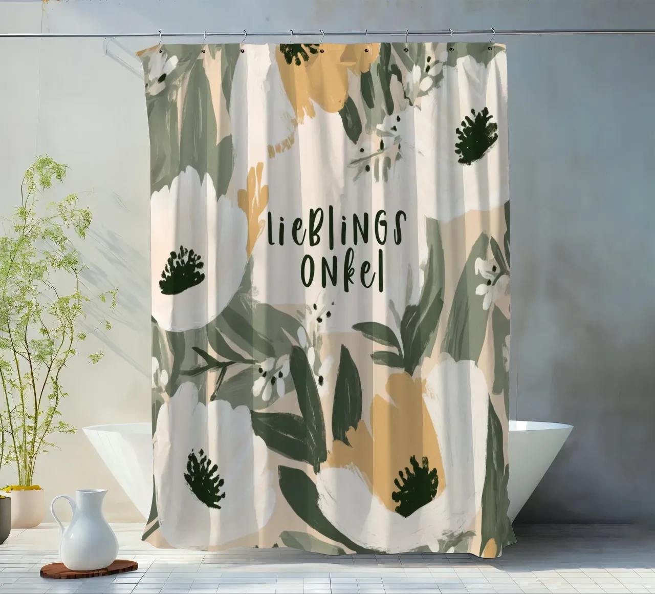 Lieblings Onkel shower curtain by treechild