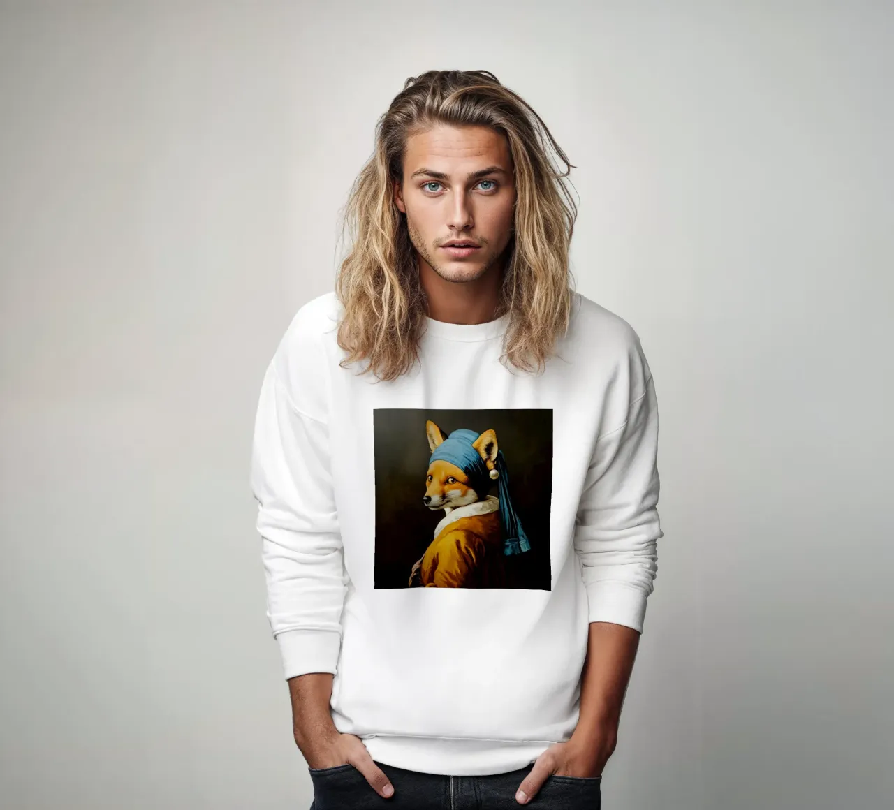 Der Fuchs mit dem Perlenohrring Sweatshirt von Modern Muse