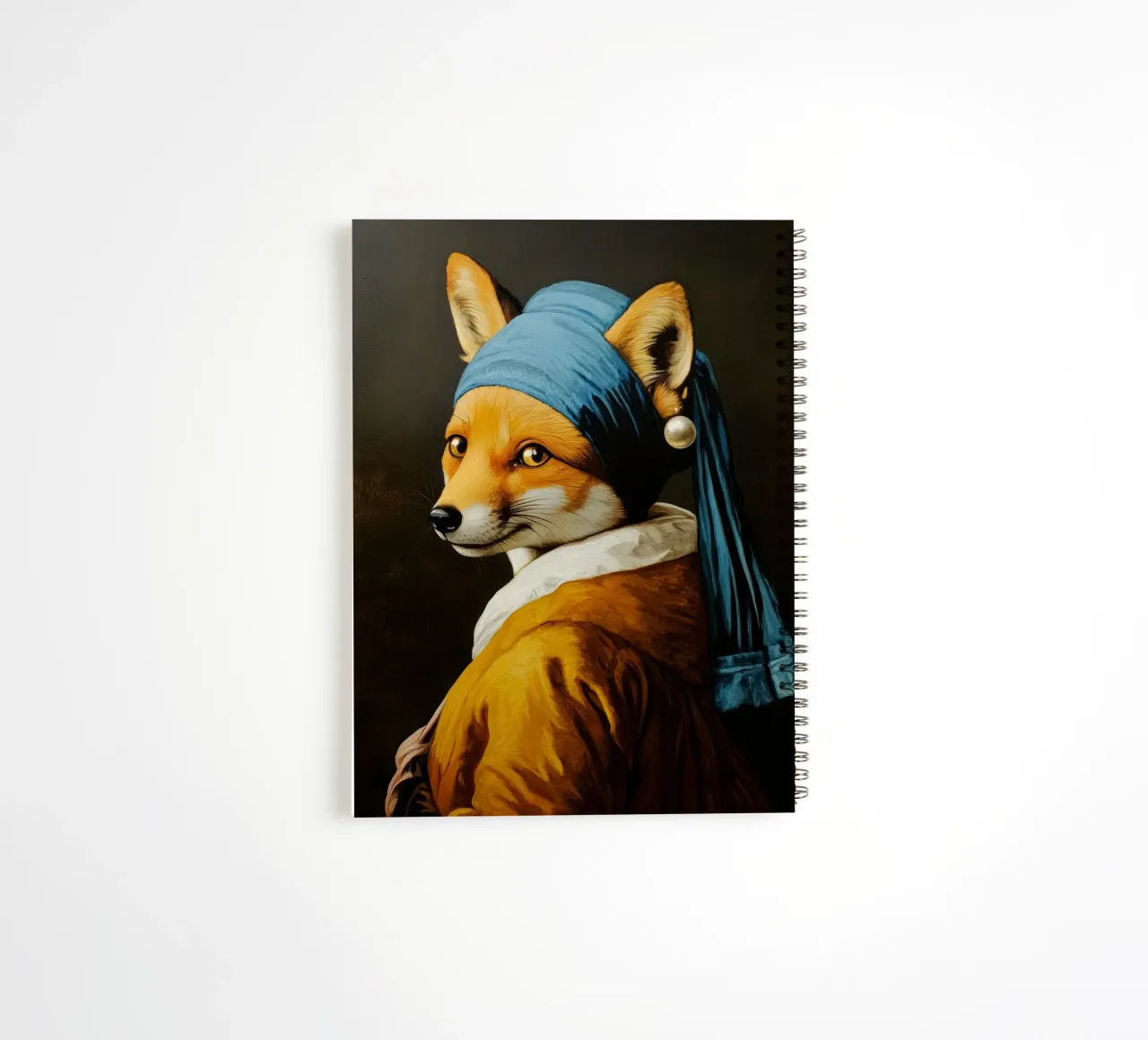 The Fox with the Pearl Earring spiral notebook by Modern Muse