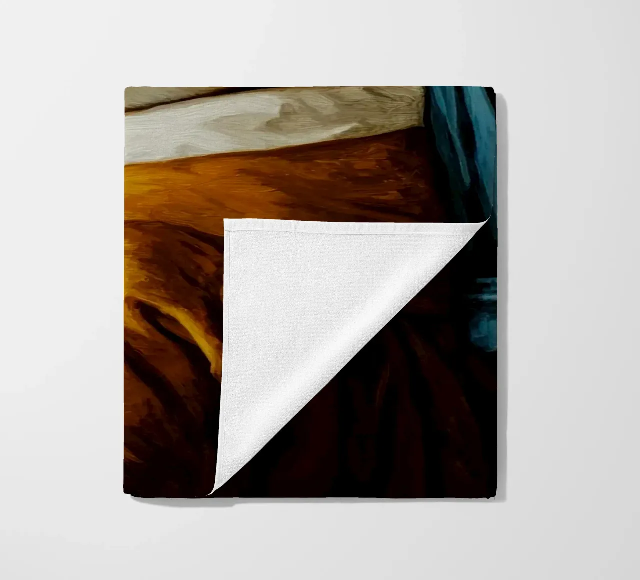 The Fox with the Pearl Earring beach towel by Modern Muse