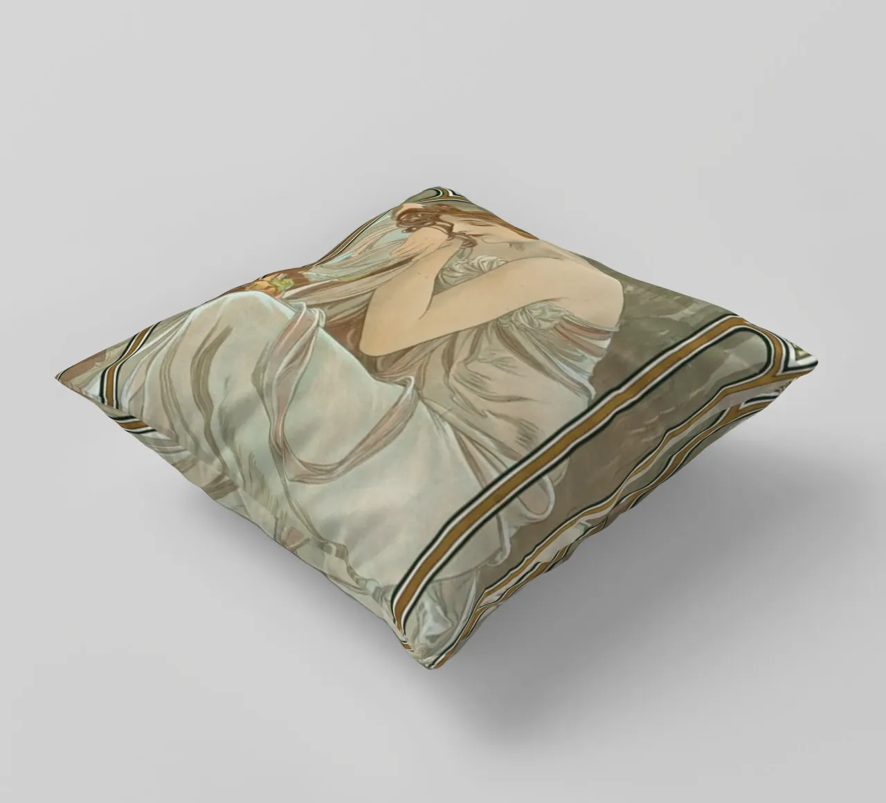 Alfons Mucha - Die Nachtruhe Kissen von ARTOTHEK