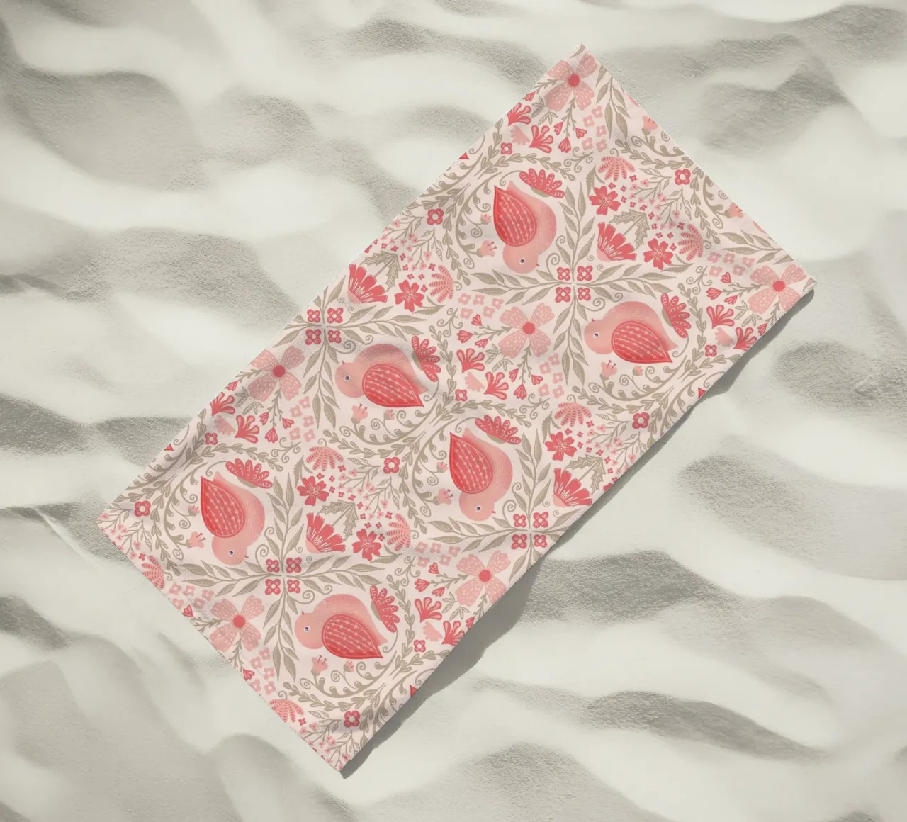 Uccelli barocchi telo mare da nicigabrieldesigns