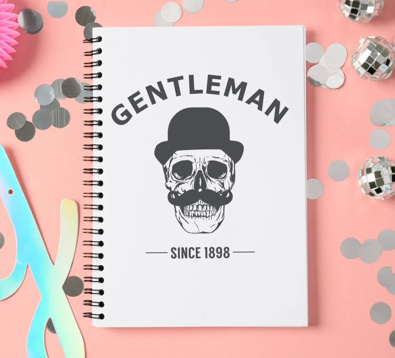 Gentleman Skull spiral notebook by Balazs Solti