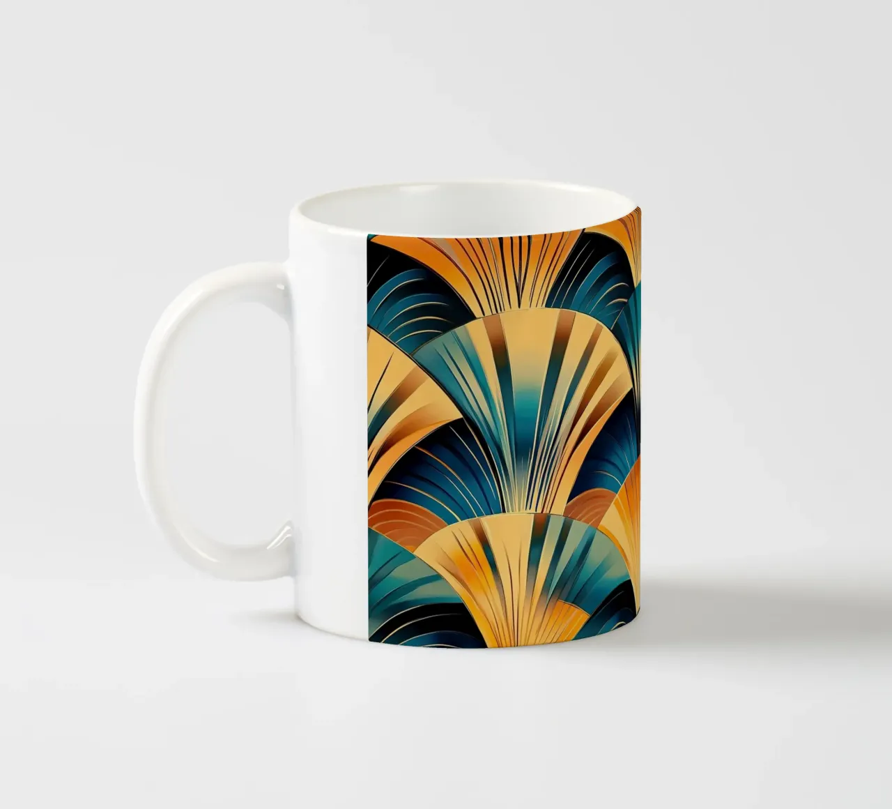 Art déco "Echoes of Refinement" tazza in ceramica da Nikis Art Studio