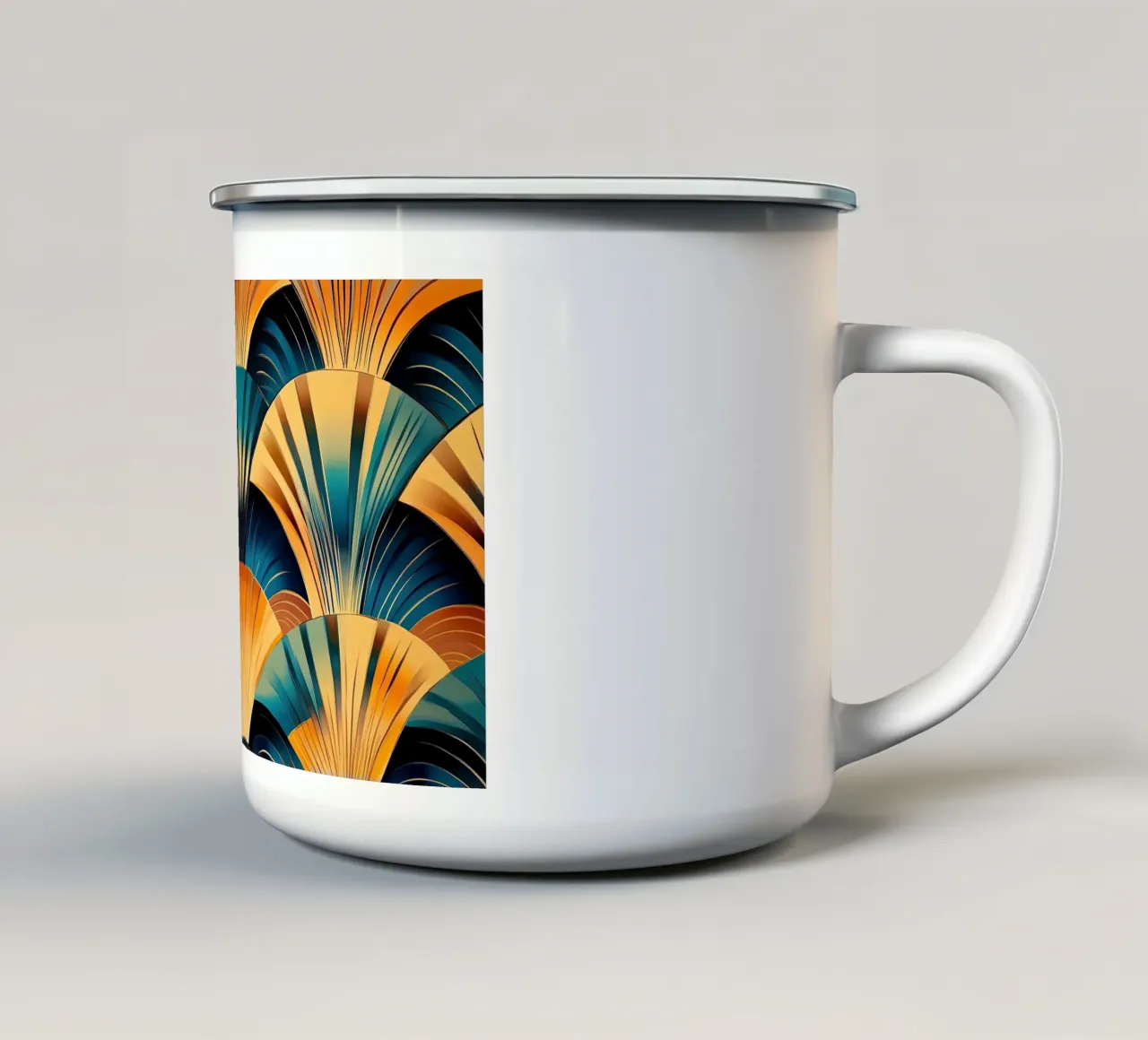 Art déco "Echoes of Refinement" tazza in smalto da Nikis Art Studio