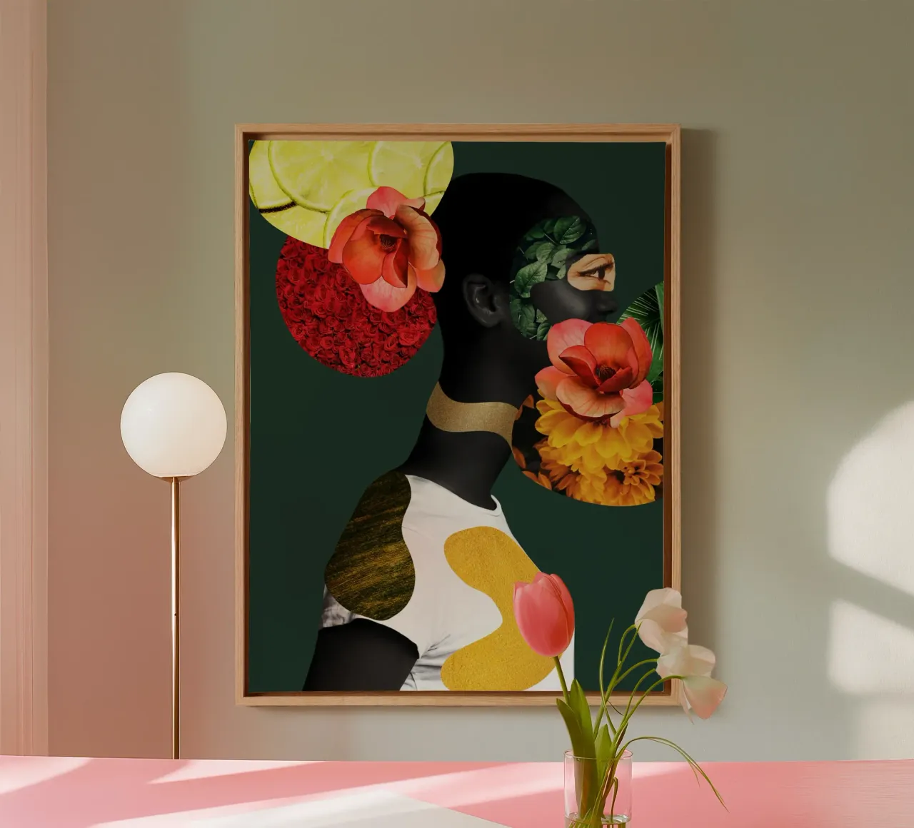 Afro Aurora canvas met Baklijst van Mathudace Créas