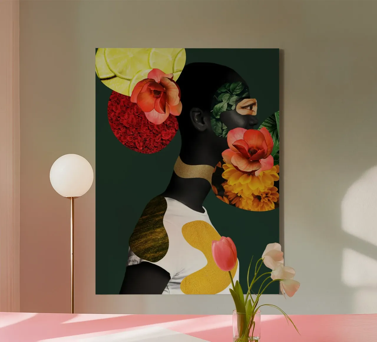 Afro Aurora canvas met Baklijst van Mathudace Créas