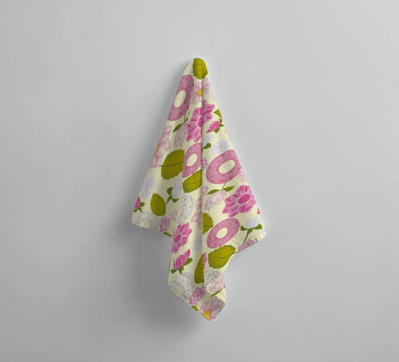 Ciambelle e dalie asciugamano da bagno da nicigabrieldesigns