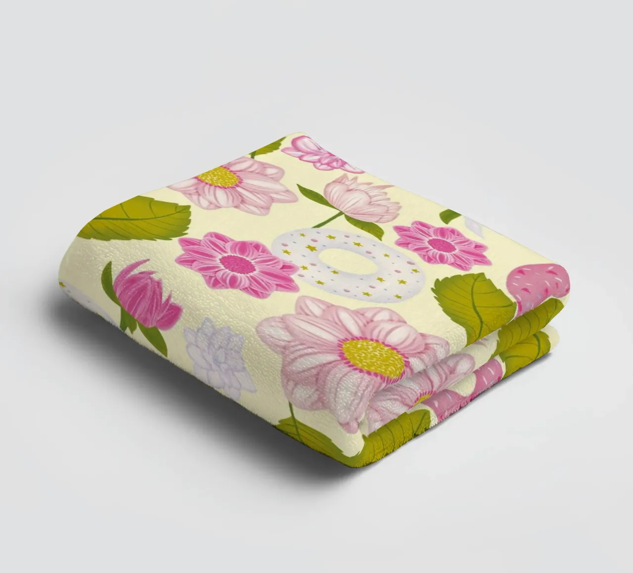 Ciambelle e dalie asciugamano da bagno da nicigabrieldesigns