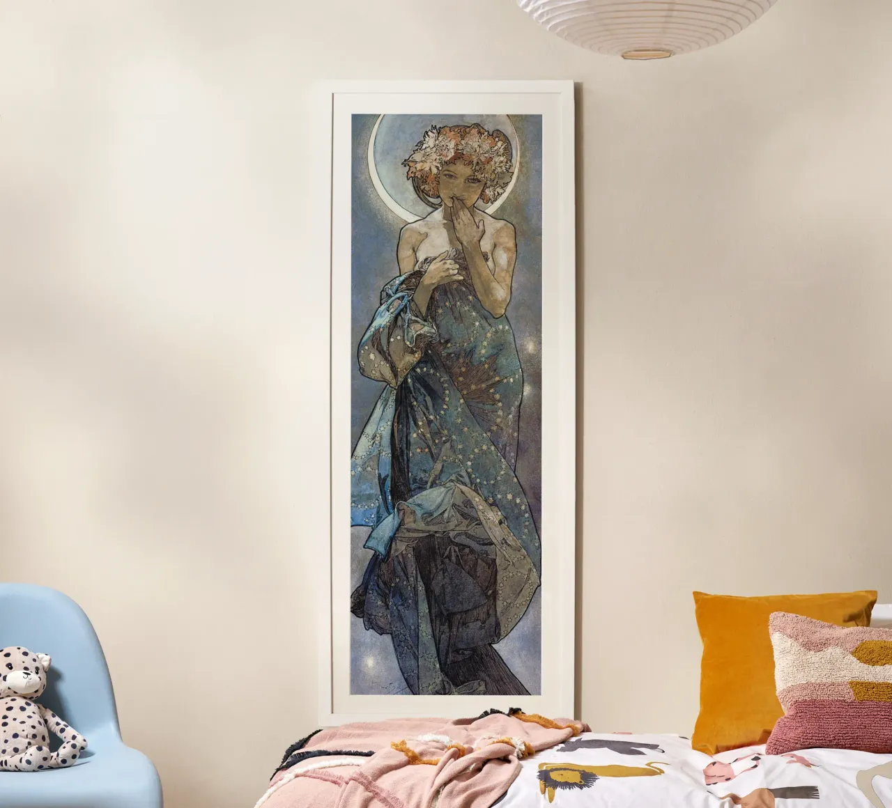 Alfons Mucha - La luna e le stelle poster con telaio in plastica da ARTOTHEK